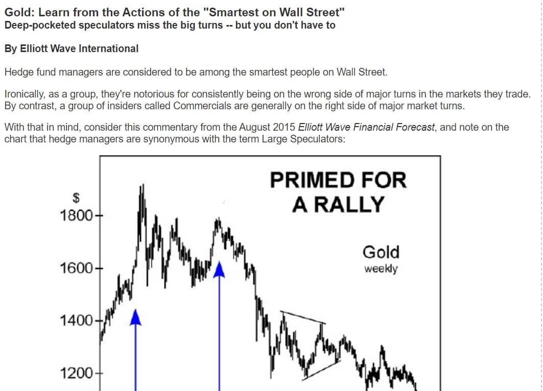Gold: Learn from the Actions of the “Smartest on Wall Street”
