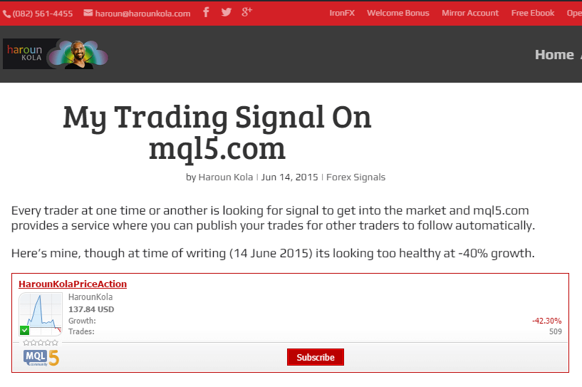 My Trading Signal On mql5.com