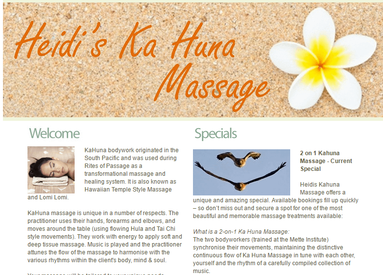 Heidi’s KaHuna Massage in Brisbane Australia